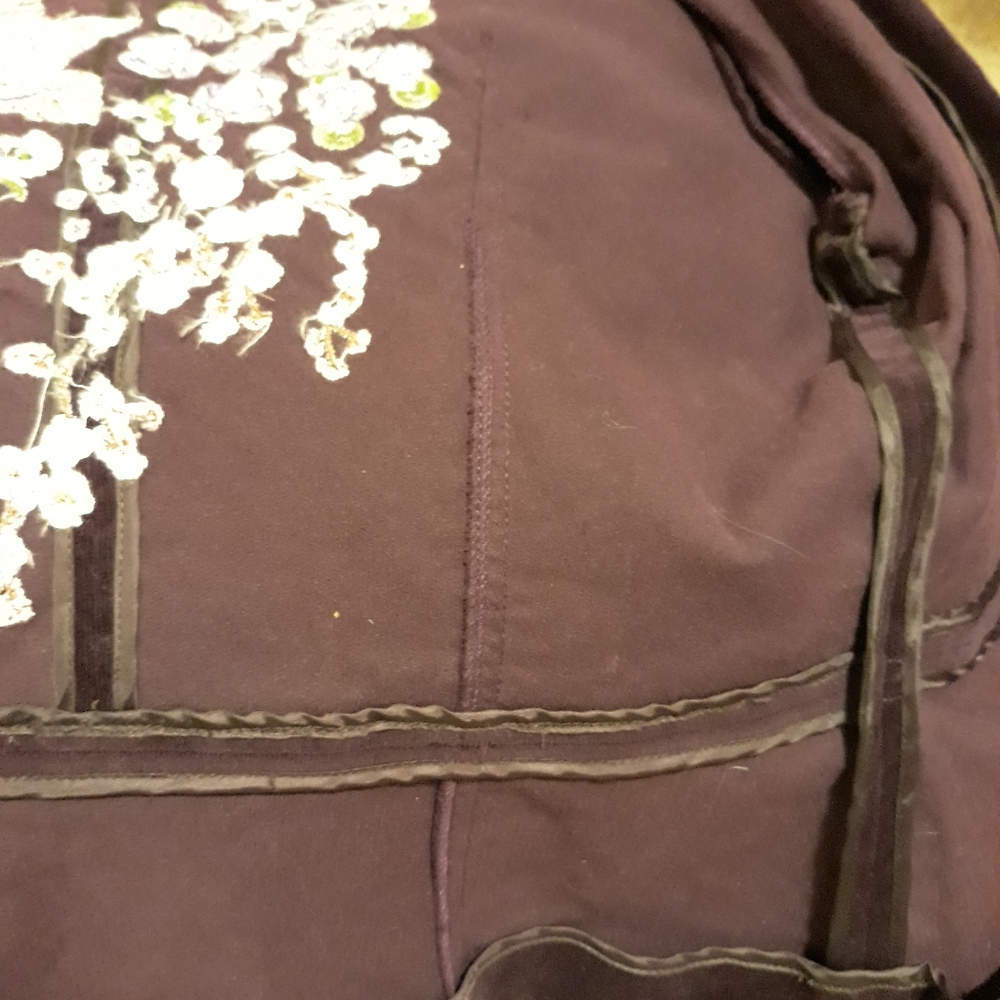 Embroidered Velvet Blazer Jacket - Deep Plum - Picture 11 of 15